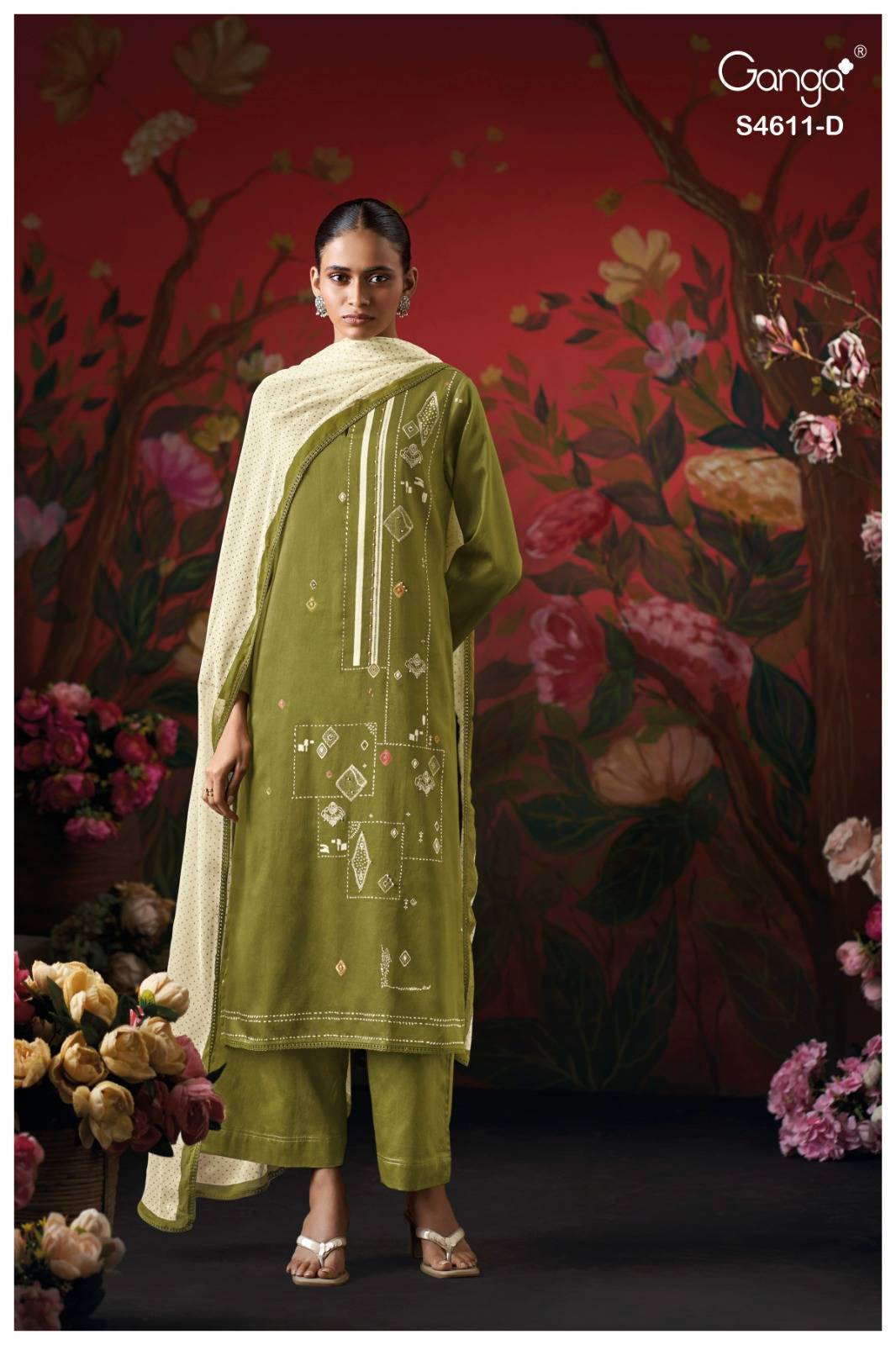 NIVRA 4611SERIES BY GANGAFASHION Stylish Beautiful Colourful COTTON SATIN Dresses At Wholesale Price